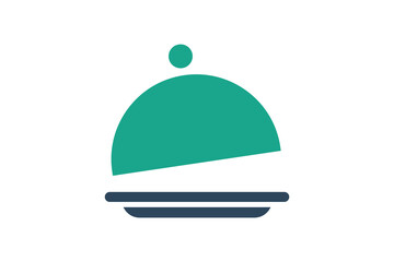 Dish icon. solid icon style. icon related to food. catering elements vector illustration