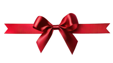 Elegant Red Ribbon Bow on Satin Ribbon for Gift Wrapping and Spe