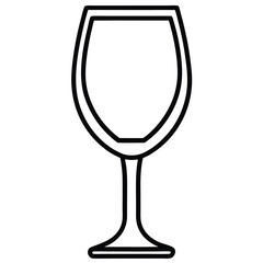 Simple wine glass outline stands centered in a minimalist art style