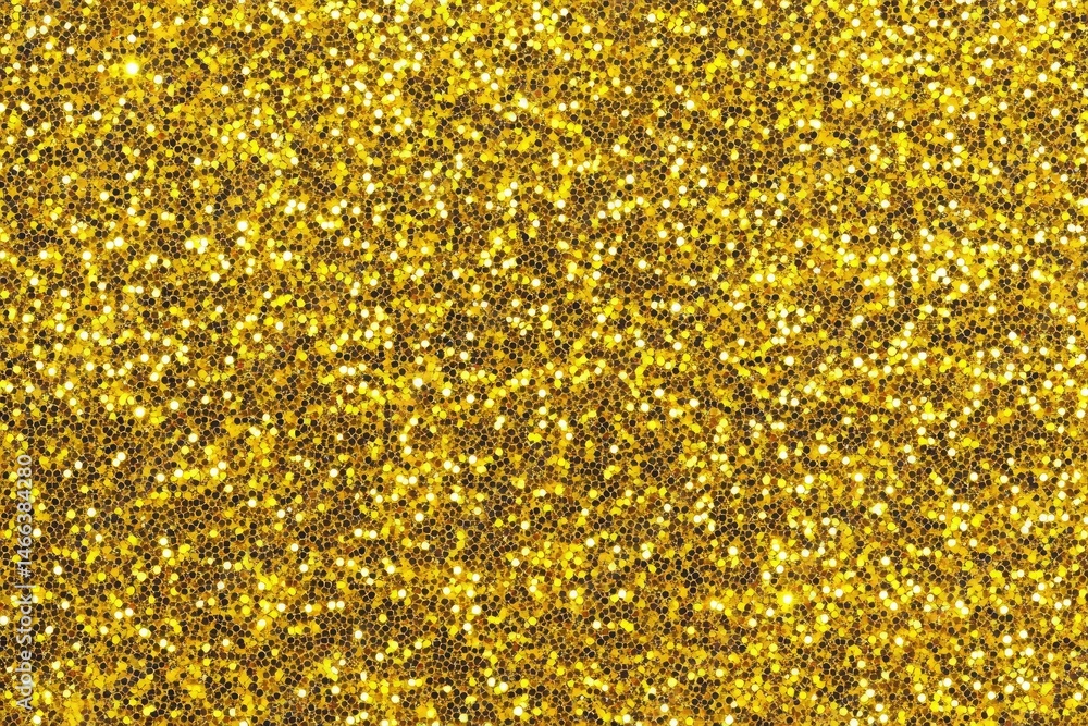 Poster detailed texture of sparkling golden glitter background with dense particle effect