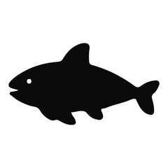 Vector Silhouette Collection of Marine Life: Various Fish, Dolphins, Sea Plants, and Bubbles, Black and White Illustration Set: Diverse Shapes of Fish, Dolphins, Algae, Air Bubbles in Vector Format