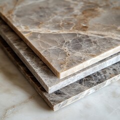 Stacked Marble Tiles Beige, Gray, and Brown Variations