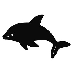 Vector Silhouette Collection of Marine Life: Various Fish, Dolphins, Sea Plants, and Bubbles, Black and White Illustration Set: Diverse Shapes of Fish, Dolphins, Algae, Air Bubbles in Vector Format
