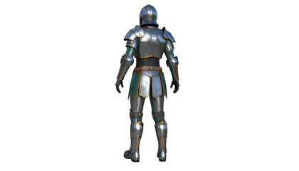 Fototapeta premium Majestic knight in shining armor, glimpse into medieval chivalry and bravery