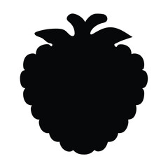boysenberry vector silhouette icon, black and white illustration of fruits.