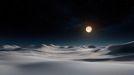 a full moon is seen over a snowy landscape
