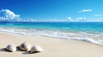 Obraz premium three shells on the beach