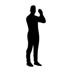 Silhouette of a person on a transparent background