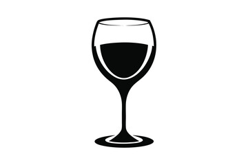 Dark fluid is contained within an elegant wine glass silhouette that exudes minimalist charm