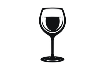 A stylized glass filled with liquid is centrally displayed against a white backdrop