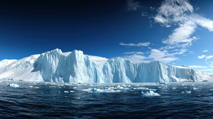 Fototapeta premium an iceberg in the ocean with blue sky