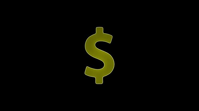 Doller icon neon glowing red color animation and red circle on black background.