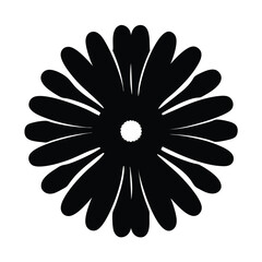 Fototapeta premium Black and white illustration of calendula , flower silhouette vector designs.