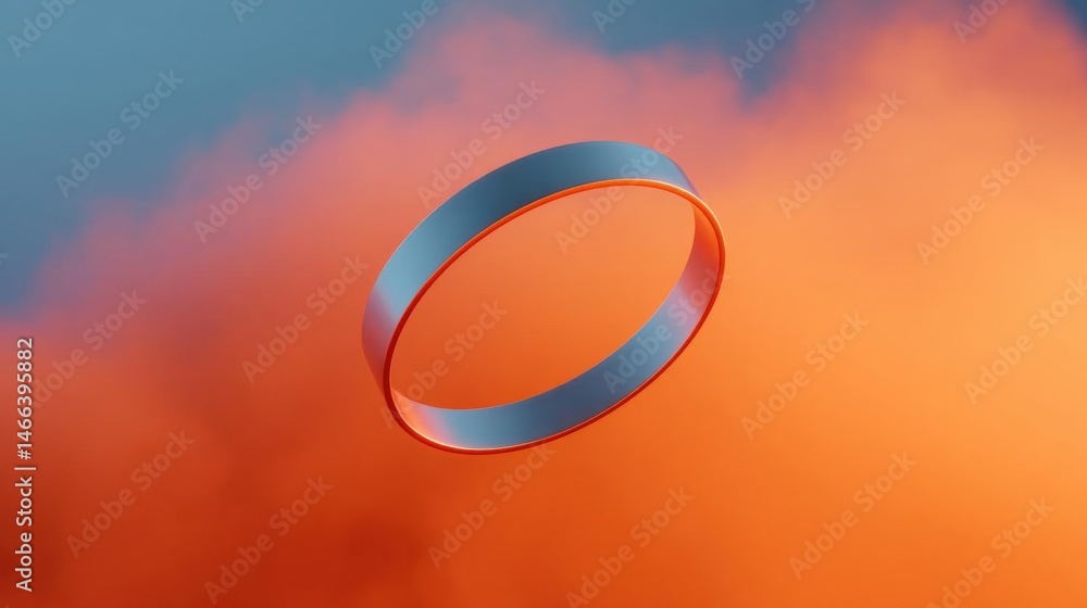 Aufkleber digital illustration of a ring. the ring is in the center of the image and is a bright orange color.
