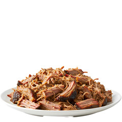 Obraz premium Delicious Pulled Pork BBQ Recipe Inspiration isolated on Transparent Background