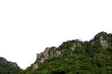 Mountain landscape isolated on white background