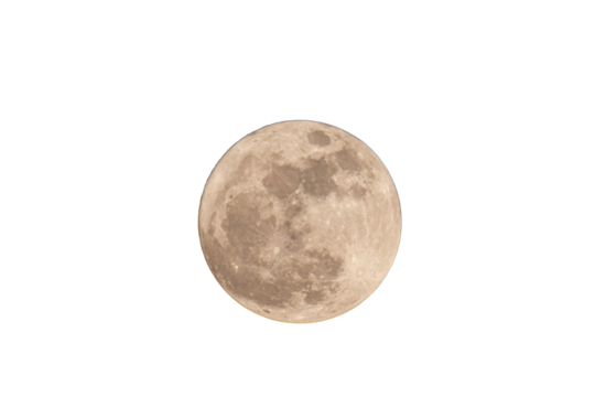 Full moon isolated on white background  Close-up.