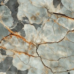 Obraz premium Weathered Grey and Orange Cracked Stone Texture
