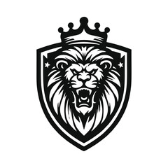 Obraz premium Lion Mascot Logo – Powerful Roaring Beast Head for Sports, Gaming, and Brand Identity Design