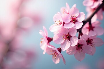 Delicate pink cherry blossoms, intricate branch pattern, flower, botanical, pastel