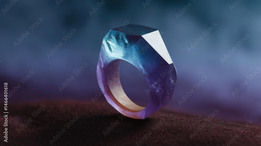 Aufkleber close-up of a ring with a unique design. the ring is made of a combination of different materials, i