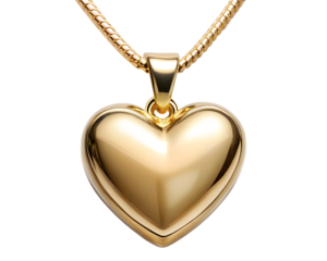golden heart with diamonds isolated on white background . File type PNG Transparent.