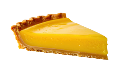 Delicious slice of pie on dark background, tempting treat for dessert lovers