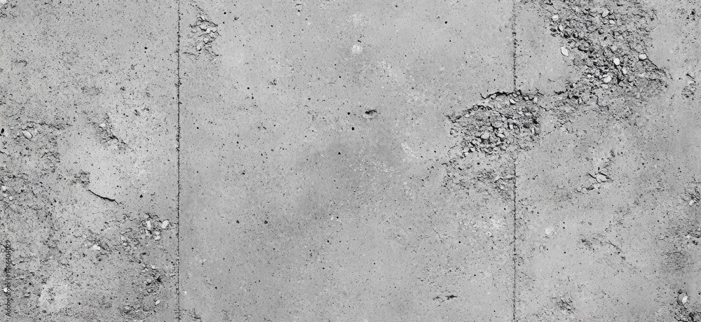 Poster gray concrete panel displays weathering with visible aggregate stone and subtle tonal variations