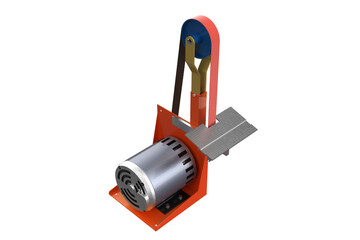 Electric Belt Sander Machine for Smoothing and Finishing Wood Surfaces with Sanding Belt and Adjustable Work Table Compact Belt Sander for Woodworking Portable sanding on a Transparent Background PNG 