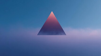Digital art piece that appears to be a triangle. the triangle is in the center of the image and is made up of three equal parts.