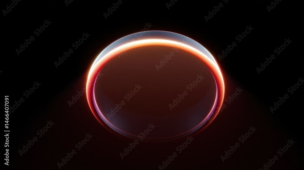 Poster digital illustration of a ring of light. the ring is in the center of the image and is made up of tw