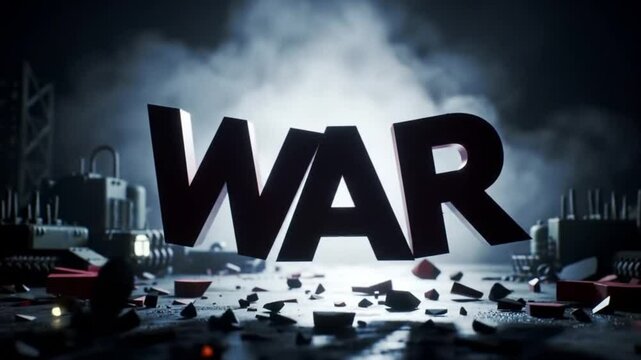 Word war in 3D letters perfect for design project, website headers, social media posts, presentations, educational materials, and promotional materials.