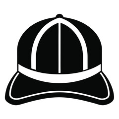 Naklejka premium Silhouette of a cap with white accents provides a simple yet striking monochrome image