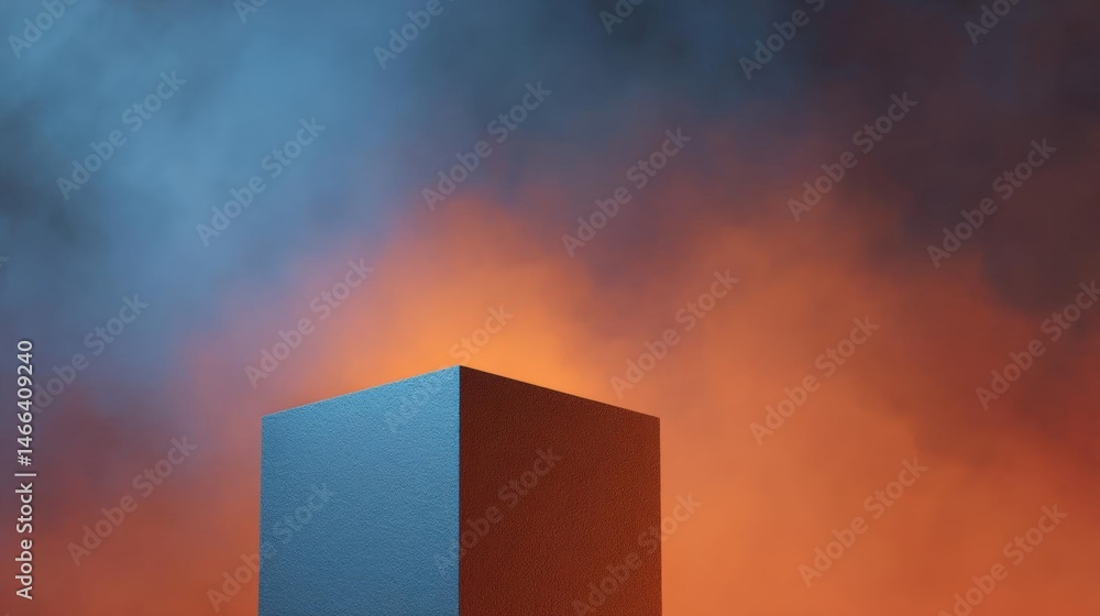 Aufkleber digital art piece that appears to be a photograph of a tall, rectangular structure. the structure is
