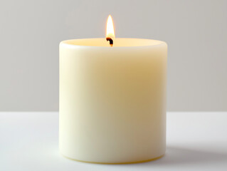 burning candle on a white background