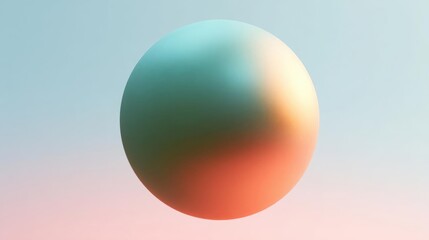 3d rendering of an oval-shaped object. the object appears to be made up of three colors - blue, green, and orange.