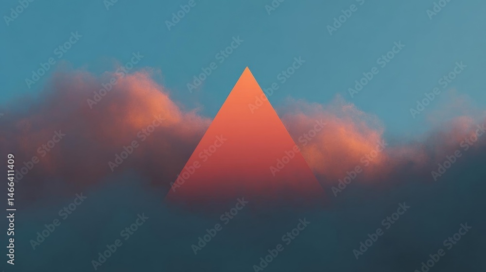 Aufkleber digital art piece that appears to be a photograph of a triangle in the sky. the triangle is in the c