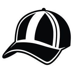 Stylish baseball cap features black color with elegant white stripes creating a modern aesthetic