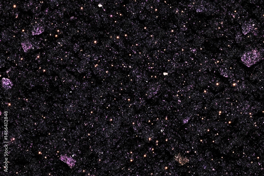 Poster luminous glitter and dark textured patterns create an abstract sparkling cosmic night background ima