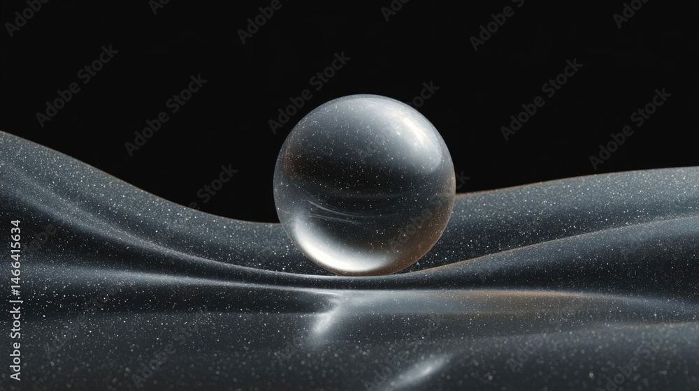 Poster digital art piece that appears to be a close-up of a sphere on a black background. the sphere is sph