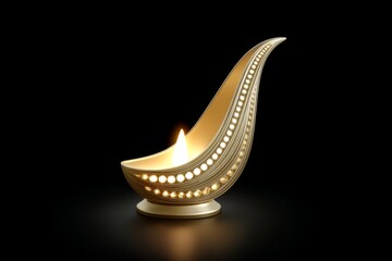 Obraz premium A close-up of a single tongue of fire shaped like a dove wing glowing with gold light