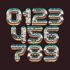 3d render of chrome letters made of vintage robot parts