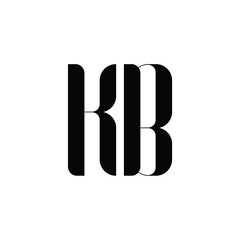 KB monogram logo design letter text name symbol monochrome logotype alphabet character simple logo
