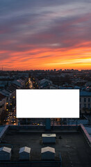 Obraz premium Stunning cityscape sunset view from rooftop amazing colors vibrant sky urban landscape photography