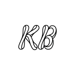 KB monogram logo design letter text name symbol monochrome logotype alphabet character simple logo