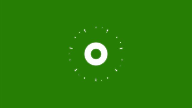 Loopable Fireworks Line Brust Animation with Circle Elements on Green Screen Background for Celebrations