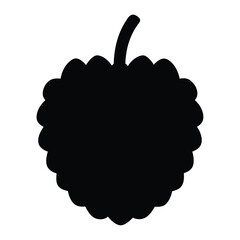 custard apple vector silhouette icon, black and white illustration of fruits.