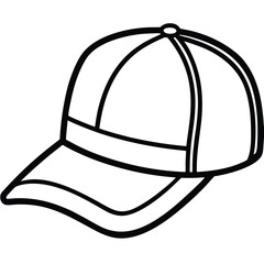 Outlined baseball hat provides simple monochromatic style for custom team logos and casual activities
