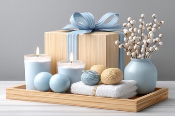 A gift box with relaxing spa items for self-care week labeled for nurse heroes