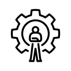 manager outline icon. figure boss line art illustration.